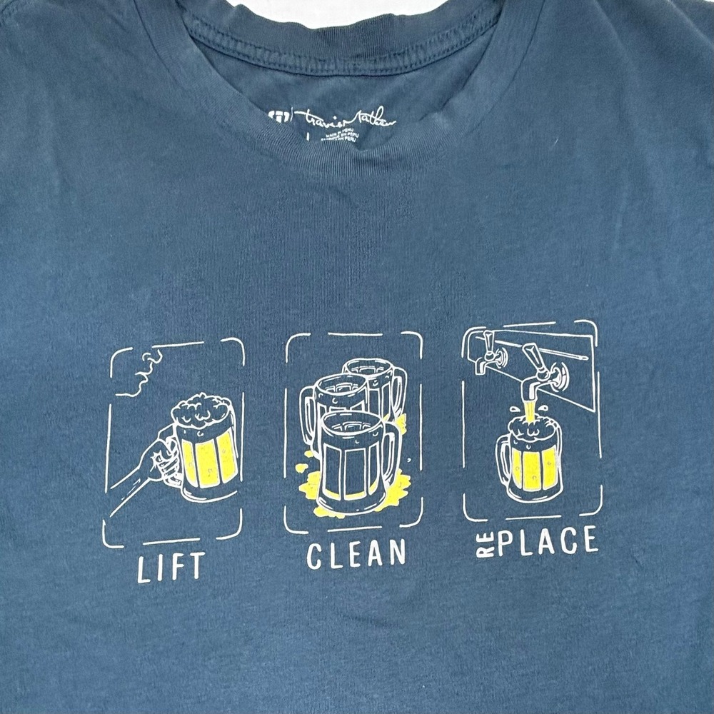 Travis Mathew‎ Mens Large Shirt Graphic Lift Clean Replace Beer Enthusiast Party - Picture 6 of 8